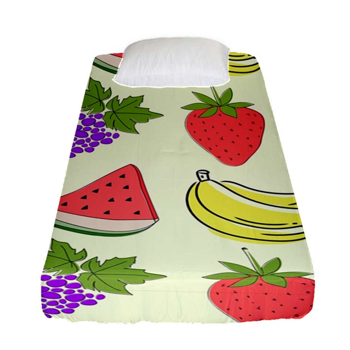 Fruits Pattern Background Food Fitted Sheet (Single Size)