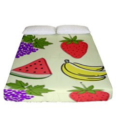 Fruits Pattern Background Food Fitted Sheet (king Size) by Apen