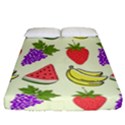 Fruits Pattern Background Food Fitted Sheet (California King Size) View1