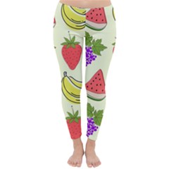 Fruits Pattern Background Food Classic Winter Leggings