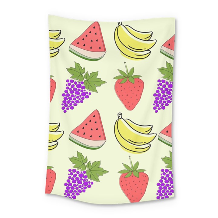 Fruits Pattern Background Food Small Tapestry