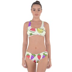 Fruits Pattern Background Food Criss Cross Bikini Set by Apen