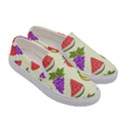 Fruits Pattern Background Food Women s Canvas Slip Ons View3