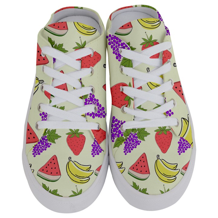 Fruits Pattern Background Food Half Slippers