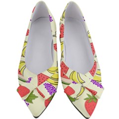 Fruits Pattern Background Food Women s Bow Heels