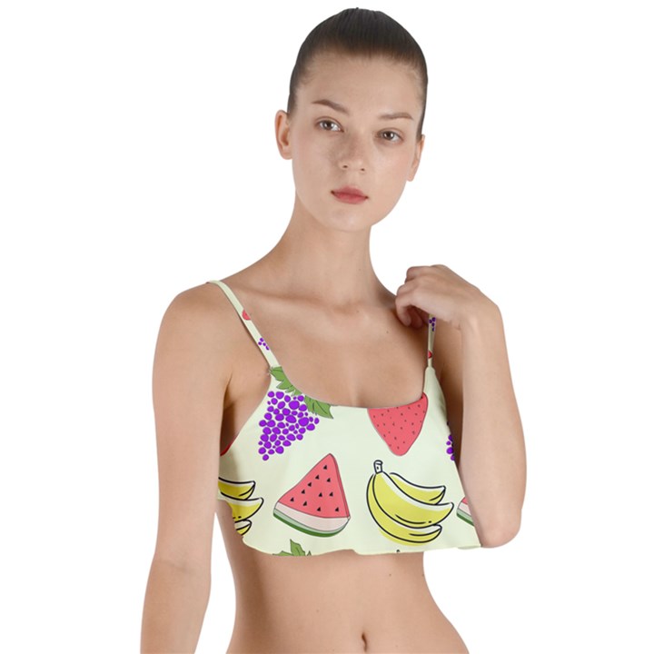 Fruits Pattern Background Food Layered Top Bikini Top 