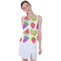 Fruits Pattern Background Food Women s Sleeveless Sports Top