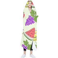 Fruits Pattern Background Food Wearable Blanket by Apen