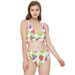 Fruits Pattern Background Food Frilly Bikini Set