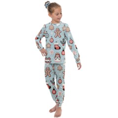 Christmas Cartoon Pattern Kids  Long Sleeve Set  by Apen