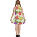 Fruits Pattern Background Food Kids  Halter Collar Waist Tie Chiffon Dress View4