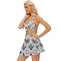 Christmas Cartoon Pattern Vintage Style Bikini Top and Skirt Set  View2