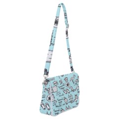 June Doodle Tropical Beach Sand Shoulder Bag With Back Zipper by Apen