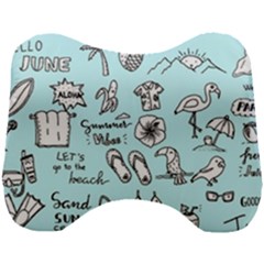 June Doodle Tropical Beach Sand Head Support Cushion by Apen