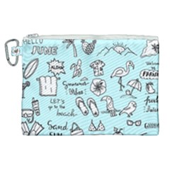 June Doodle Tropical Beach Sand Canvas Cosmetic Bag (xl) by Apen