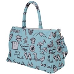 June Doodle Tropical Beach Sand Duffel Travel Bag by Apen