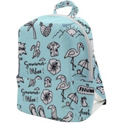 June Doodle Tropical Beach Sand Zip Up Backpack by Apen