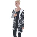 Skull Skeleton Pattern Texture Longline Hooded Cardigan View1