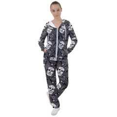 Skull Skeleton Pattern Texture Women s Tracksuit by Apen