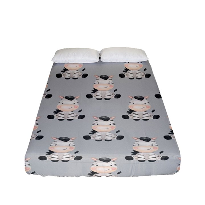 Zebra Wildlife Animal Mammal Fitted Sheet (Full/ Double Size)