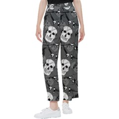 Skull Skeleton Pattern Texture Women s Pants  by Apen