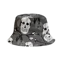 Skull Skeleton Pattern Texture Bucket Hat by Apen