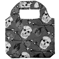 Skull Skeleton Pattern Texture Foldable Grocery Recycle Bag by Apen