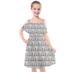 Zebra Wildlife Animal Mammal Kids  Cut Out Shoulders Chiffon Dress by Apen