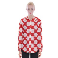 Christmas Snowflakes Background Pattern Womens Long Sleeve Shirt