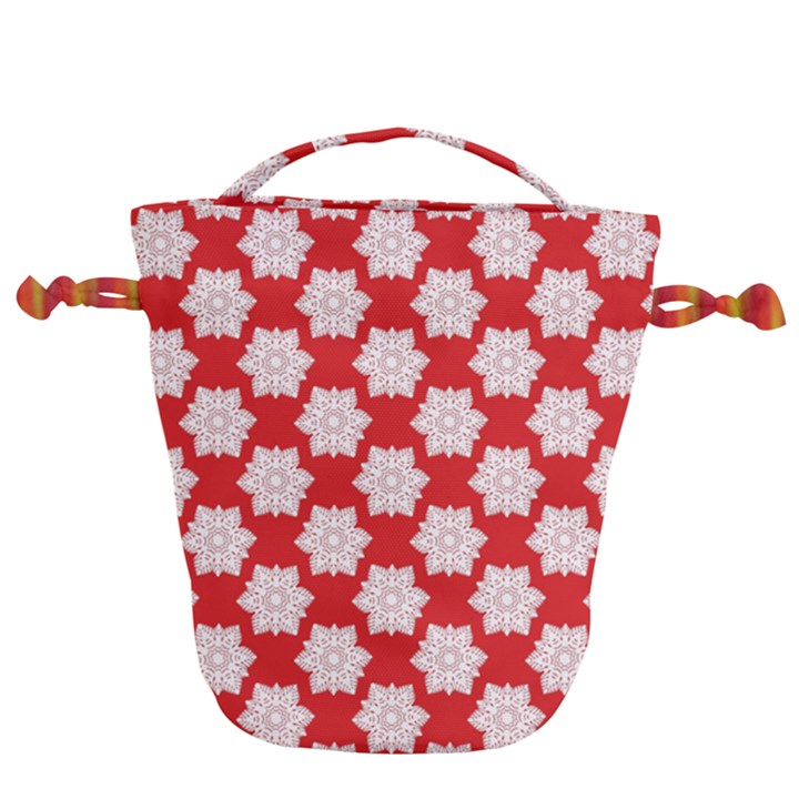 Christmas Snowflakes Background Pattern Drawstring Bucket Bag