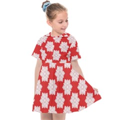 Christmas Snowflakes Background Pattern Kids  Sailor Dress by Apen