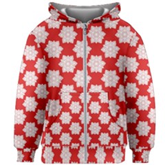 Christmas Snowflakes Background Pattern Kids  Zipper Hoodie Without Drawstring by Apen