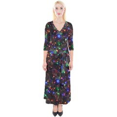 Christmas Lights Quarter Sleeve Wrap Maxi Dress by Apen