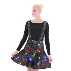 Christmas Lights Suspender Skater Skirt by Apen