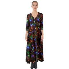 Christmas Lights Button Up Boho Maxi Dress by Apen