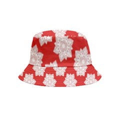 Christmas Snowflakes Background Pattern Inside Out Bucket Hat (kids) by Apen