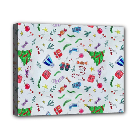 New Year Christmas Winter Pattern Canvas 10  X 8  (stretched) by Apen