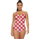 Christmas Snowflakes Background Pattern Retro Full Coverage Swimsuit View1