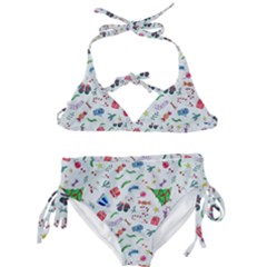 New Year Christmas Winter Pattern Kids  Classic Bikini Set by Apen