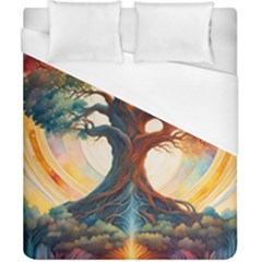 Tree Cosmic Spiritual Meditation Duvet Cover (california King Size) by Apen