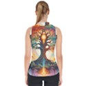 Tree Cosmic Spiritual Meditation Mock Neck Shell Top View2