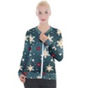 Snowflakes Winter Snow Casual Zip Up Jacket View1