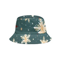 Snowflakes Winter Snow Bucket Hat (kids) by Apen