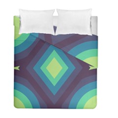 Pattern Blue Green Retro Design Duvet Cover Double Side (full/ Double Size) by Ravend