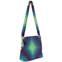 Pattern Blue Green Retro Design Zipper Messenger Bag by Ravend