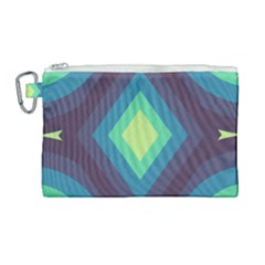 Pattern Blue Green Retro Design Canvas Cosmetic Bag (large) by Ravend