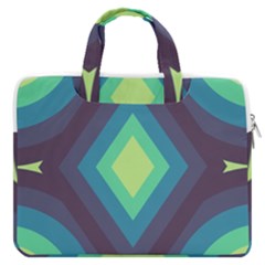 Pattern Blue Green Retro Design Macbook Pro 16  Double Pocket Laptop Bag  by Ravend