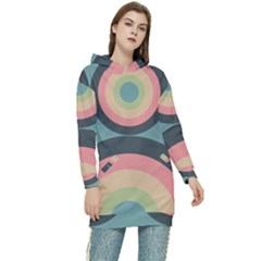 Circles Design Pattern Tile Women s Long Oversized Pullover Hoodie by Ravend