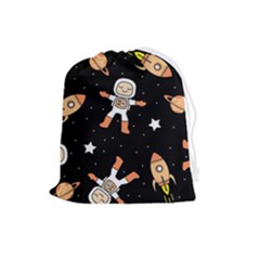 Astronaut Space Rockets Spaceman Drawstring Pouch (large) by Ravend