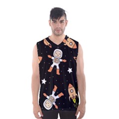 Astronaut Space Rockets Spaceman Men s Basketball Tank Top by Ravend